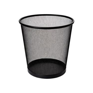 Imagem de Lixeira Grande Telada Aramado Ferro 12 Litros Preta Escritório Quarto 