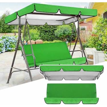 Imagem de Substituição Do Dossel Da Cadeira De Balanço Do Pátio, Cobertura Do Dossel Do Assento Do Balanço Da Varanda De 3 Lugares, Cobertura Superior Da Rede De Jardim À Prova De Rasgos Resistente À Prova De V