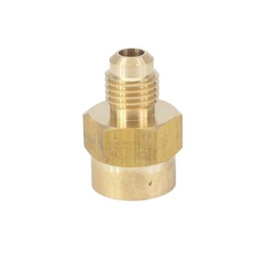 Imagem de Rosca SAE 7/40.6 cm-20UNF macho x 1/10.2 cm NPT fêmea ajuste tubo OD 1/10.2 cm latão 45 graus adaptador de gás de encaixe de tubulação