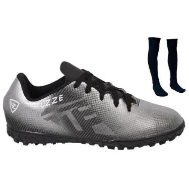 Imagem de Chuteira Society Nova Na Caixa Adulto UZ + Meião - Uzze, Preto, 41