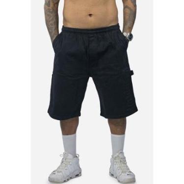 Imagem de Bermuda Sarja Compton Carpinteiro Logo 3D Preta-Masculino