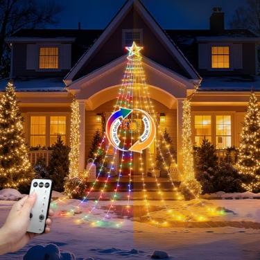 Imagem de Forkidinnn Luzes de corda de estrela, 350 luzes de LED para árvore cachoeira, luzes de decoração de Natal à prova d'água ao ar livre com controle remoto, lâmpada LED suspensa de 4,6 m x 2,5 cm para