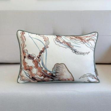 Imagem de Capa de Almofada Linhão Água Viva Verde Piscina 45x30 - AMOFADAS