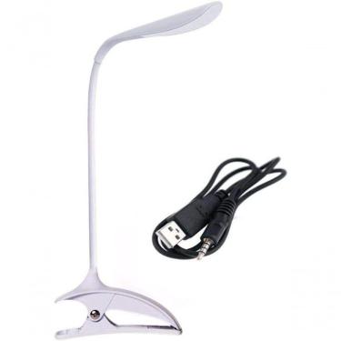 Imagem de Luminária De Mesa Sem Fio Touch Screen 18 Leds Com Garra