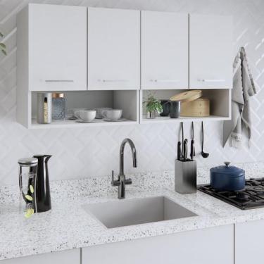 Imagem de Armário Organizador Para Cozinha 4 Portas Parede Aereo Cozinha Suspens