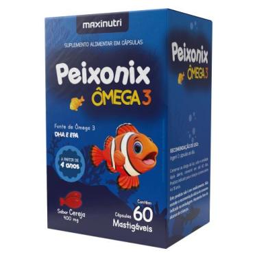 Imagem de Peixonix Ômega 3 Mastigável Sabor Cereja 60 Cápsulas - Maxinutri