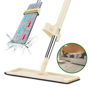 Imagem de Rodo Mop Mágico Esfregão  Flexível Com Refil FLAT 360 Graus Limpeza Mi