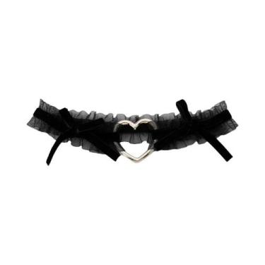 Imagem de Lançamento! Cinto De Coxa Gótico Lolita Com Renda, Laço De Coração Pun