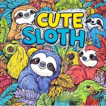 Imagem de Livro de colorir Cute Sloth para adultos - Diversão para aliviar o est