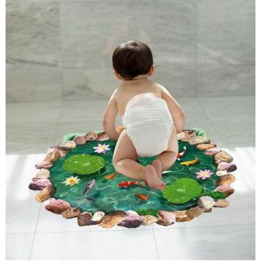 Imagem de Adesivos de parede Lotus Pond Fish PVC para decoração de banheiro impe