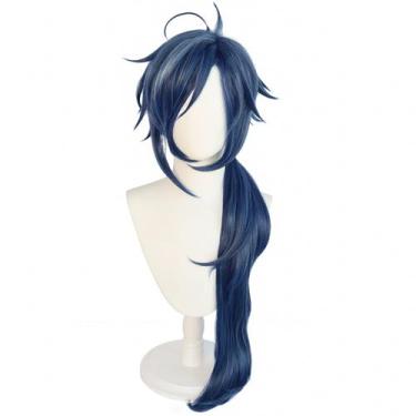Imagem de Peruca de cosplay Genshin Impact Kaeya, fantasia de anime de Halloween