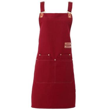 Imagem de Avental de lona impermeável sem mangas com design de vários bolsos - Y