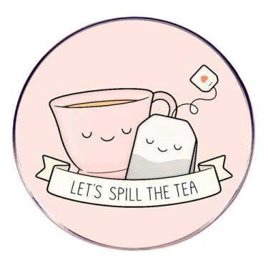 Imagem de Alfinetes de broche redondos de desenho animado com design de xícara d