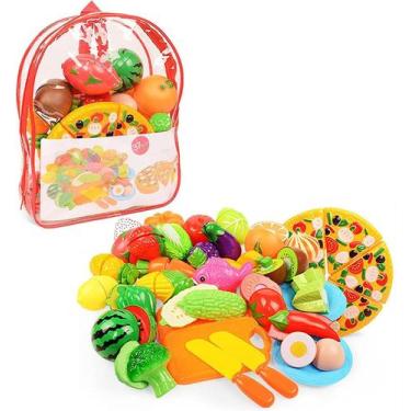 Imagem de Conjunto de brinquedos de corte para cozinha infantil, 37 unidades de 