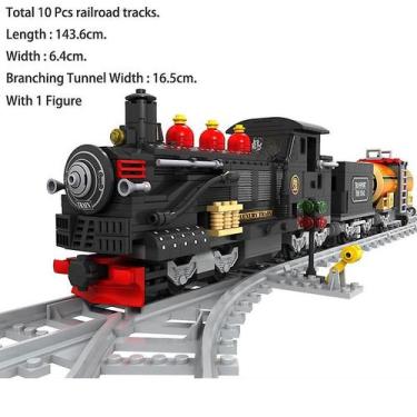 Imagem de Blocos de construção e kits de modelos 3D Steam Train Retro Trains 258