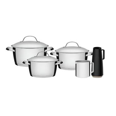 Imagem de Jogo De Panelas Aço Inox Allegra 5 Peças Tramontina