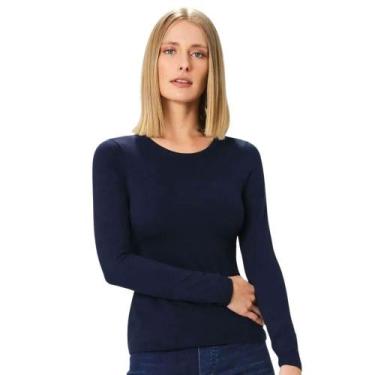 Imagem de Camiseta Algodão Malwee 1000026304 Azul - Manga Longa, Azul, Marinho, 