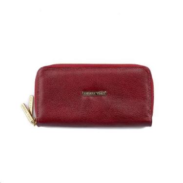 Imagem de Carteira grande de couro Tinna Feminino Vermelho liso, Vermelho