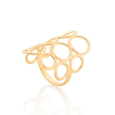 Imagem de Anel Formado Por Círculos Vazados. 511048 Tamanho:16Cor:Dourado - Romm