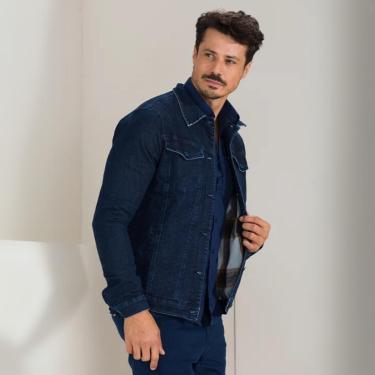 Imagem de Jaqueta Jeans Trucker Forrada Com Bolso Masculina-Masculino