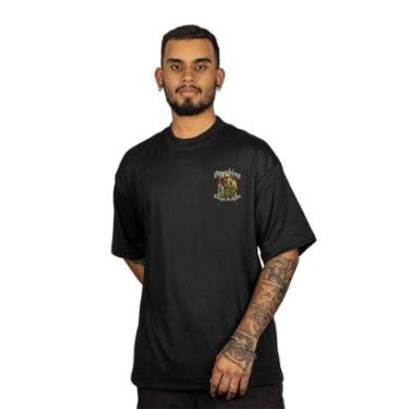Imagem de Camiseta Overking Oversized Suedine São Jorge Preto-Masculino