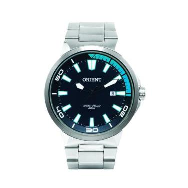 Imagem de Relogio Masculino Orient Analogico Esportivo preto e azul Mbss1196a Pa