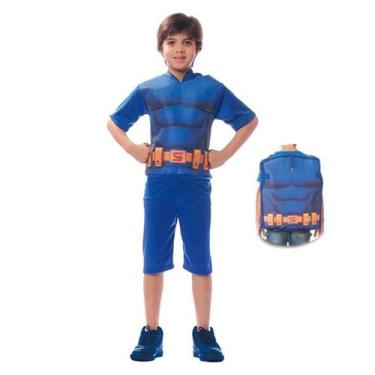 Imagem de Fantasia Super Herói Infantil Curta Com Mochila Capítão Estelar - Fant