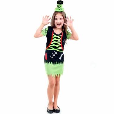 Imagem de Fantasia de Frankstein Infantil Feminina de Luxo Halloween - Sulameric