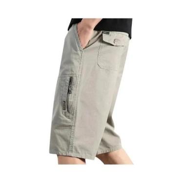 Imagem de Bermudas Cargo Masculinas Leves De Algodão Para Verão, Casuais, Esport