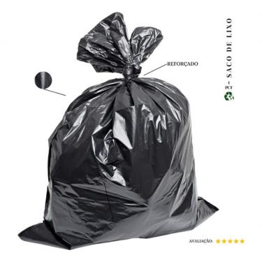 Imagem de Saco de Lixo 600L Reforçado Plástico Preto 25 Unidades para Cozinha Higipack
