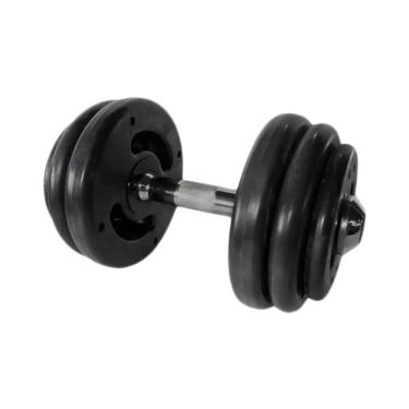 Imagem de Dumbbell Injetado com Pegada Cromada 16kg para Musculação e Treinamento Funcional Anilhas Fitness