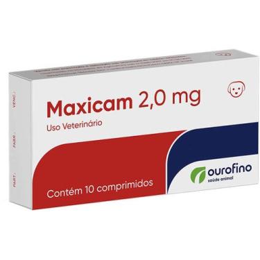 Imagem de Antiinflamatório Maxicam 2 mg para Cães e Gatos 10 Comprimidos - Ourof