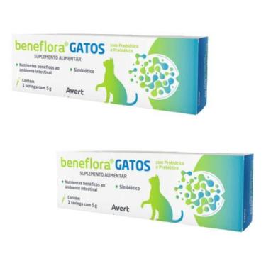 Imagem de Kit 2 Beneflora Gatos Suplemento Probiotico Prebiotico 5g - AVERT