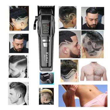 Imagem de Kemei KM-2796 Aparador de Cabelo Black Clipper Profissional Aparador E