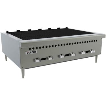 Imagem de Charbroiler a Gás GLP VCRB36 6 Queimadores 87.000 BTU-h Grelhas Ferro Fundido Inox Vulcan