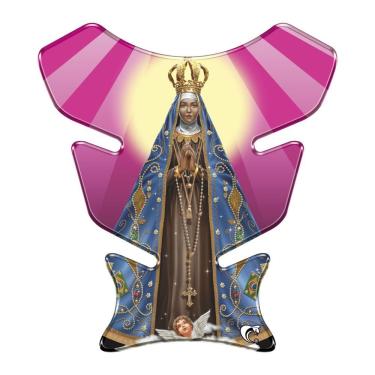 Imagem de Protetor de Tanque Resinado 3D Moto Trail NS Aparecida Rosa PVC Automotivo Teu Adesivo