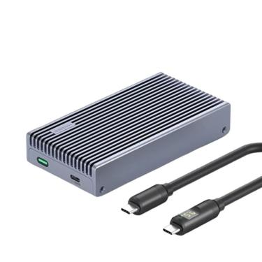 Imagem de Gabinete SSD M.2 Nvme USB4 MC40 40Gbps com Display LED Cinza Compatível Thunderbolt 4 e 3 Hagibis