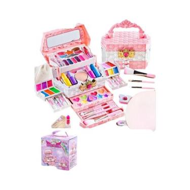 Imagem de Kit De Maquiagem Lavável Para Meninas, Conjunto De Maquiagem Real Para