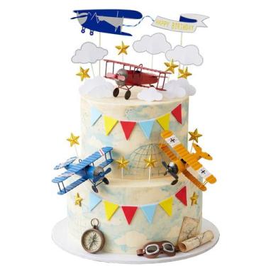 Imagem de Topo de Bolo SHE SAID OKURRR 26 Peças Decorações de Avião
