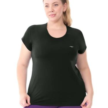 Imagem de Camiseta Feminina Fitness Plus Size Zee Rucci, G2, Preto