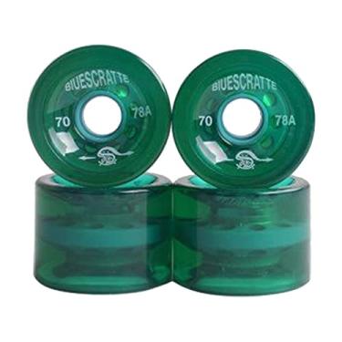 Imagem de shamjina 4 Unidades Cruiserboard Skateboard Wheels 78A, Kit de Conjunto de de Reposição, Rolamentos de de Reposição para Longboard Pennyboard Fishb, Verde