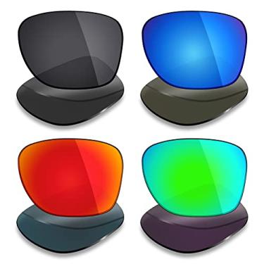 Imagem de Mryok 4 pares de lentes polarizadas de substituição para óculos de sol Oakley Latch SQ Asian Fit OO9358 – preto furtivo/vermelho/azul gelo/verde esmeralda