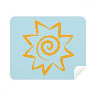 Imagem de Pintura à mão amarela Sun Sunshine Pano de limpeza Limpador de tela 2 peças Tecido de camurça