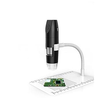 Imagem de Kit de acessórios para microscópio 50x-1000x microscópio digital portátil, com deslizadores de microscópio flexíveis (cor: 316 WiFi preto)