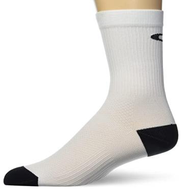 Imagem de Oakley Meias longas masculinas caneladas, brancas, grandes