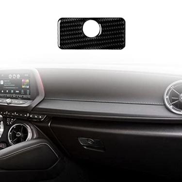 Imagem de FINMOKAL Adequado Para Chevrolet Camaro 2010-15 Porta-Luvas Painel De Alça De Fibra De Carbono Adesivo Guarnição Preto, Fibra De Carbono