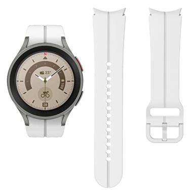 Imagem de Pulseira de relógio de 20 mm, compatível com Samsung Galaxy Watch 5 40 mm 44 mm/5 Pro 45 mm/4 40 mm 44 mm/4 pulseira de silicone esportiva respirável para homens e mulheres, branca