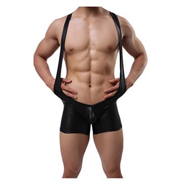 Imagem de Letuwj Lingerie masculina de luta livre, estilo jockstrap, Black, PP