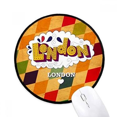 Imagem de DIYthinker Love London Britain UK Tapete de mouse de treliça desktop escritório tapete redondo para computador