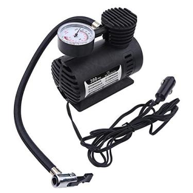 Imagem de Mini compressor de ar, bomba de ar portátil elétrica para pneus, 12 volts carro 300 PSI para pneus, bomba de pneu automática 12 V CC com medidor de pressão digital